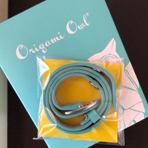 Origami Owl Aqua Genuine Leather Wrap Brac